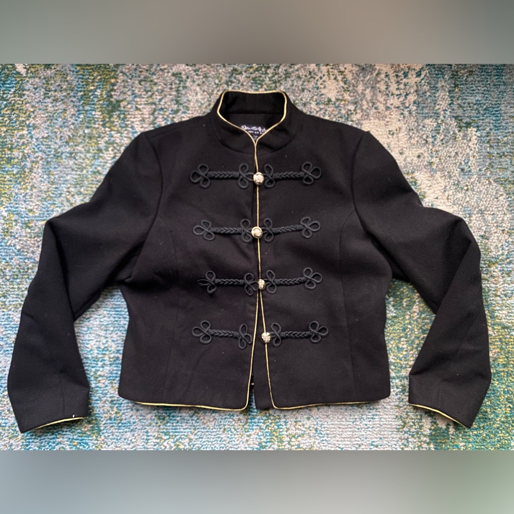 NWOT Miss Selfridge black military Napoleon blazer, size 10